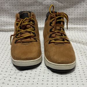 Carter's Tan Suede Sneakers with Multicolor Laces